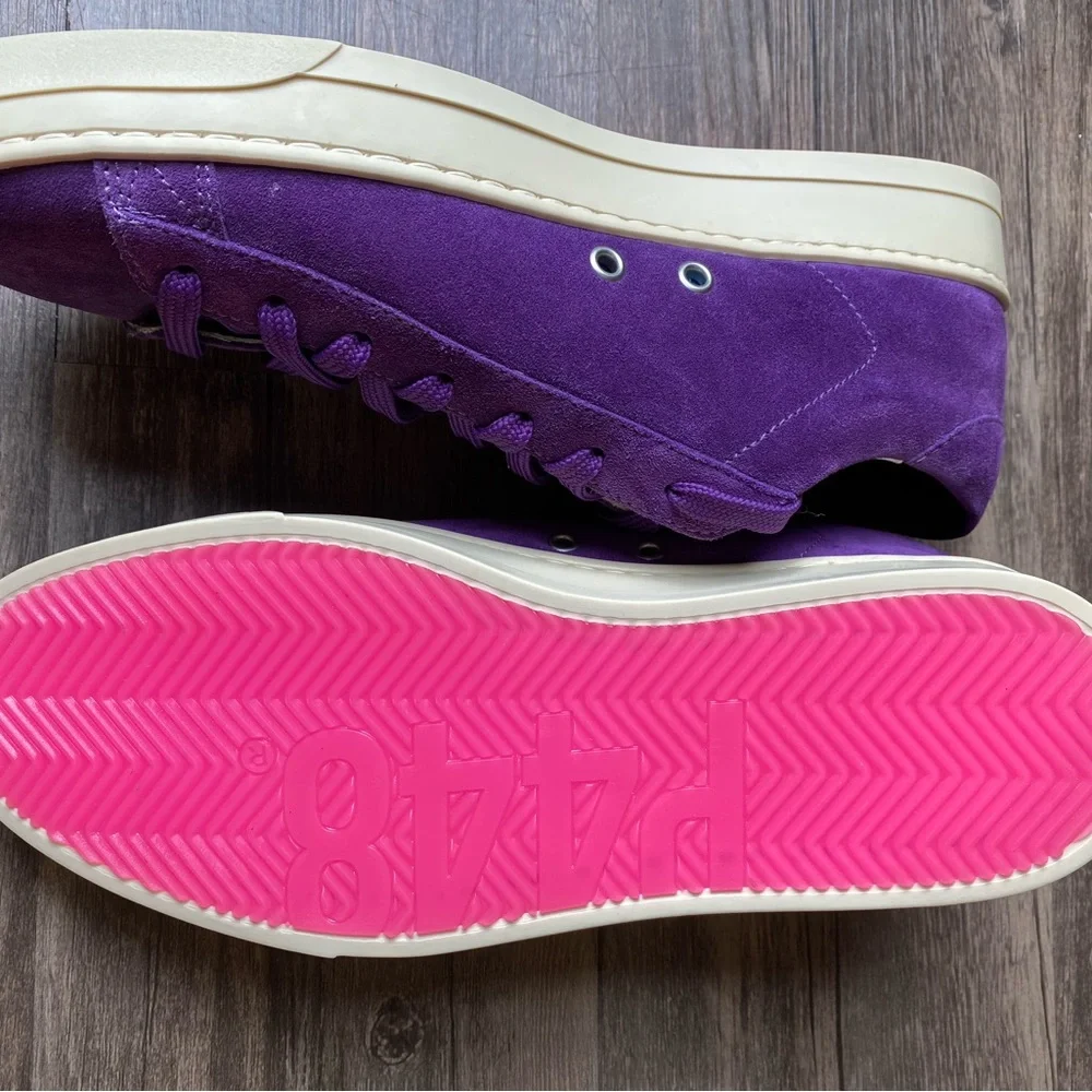 NWOT P448 Women’s Purple Low Top Sneakers Size 8.5 - Picture 11 of 14